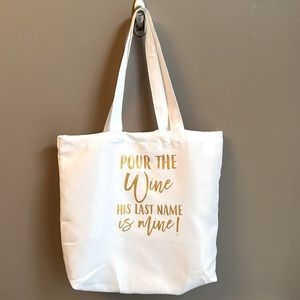 BRIDAL WINE THEMED TOTE BAG